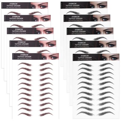 Gjinxi 110 Pairs Eyebrow Tattoos Waterproof, Hair-Like Temporary Eye Brow Stencil Kits, Fake Eyebrow Transfers Stickers Peel off, Grooming Shaping Authentic Eyebrow Stickers for Women Girls
