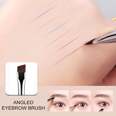 KINGMAS Eyebrow Brush, Professional Dual Angled Eye Brow Brush and Spoolie Brush Eyelash Comb Eyebrow Tool (Black)