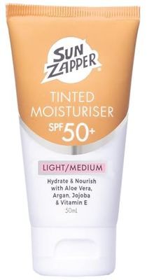 Sun Zapper BB Cream Tinted Moisturiser LightMedium SPF 50 Aloe Vera, Kakadu Plum, Jojoba, Vitamin E 50mL 1.69oz (LightMedium) Moisturizer Made in Australia