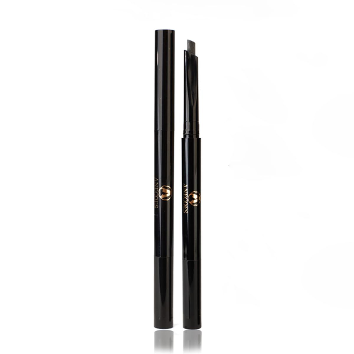 Anecoes Automatic Double Ended Eyebrow Pencil, Waterproof Natural Makeup, Long-lasting Easy Wearing Eyebrow Pen With Eyebrow Brush (black)