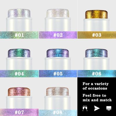 JUR MORNIER Multichrome Eyeshadow Stick,8 Colors Contour Highlighter Stick Makeup Collection,3 In 1 Eye Blush Ande Lip Highlighter Makeup For Face And Body #03