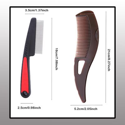Dafeng 2 PCS Dandruff Comb,Scalp Comb, Hollow Tooth Hairbrush For Scalp MassageRefreshing And DandruffDirt Removal, Dandruff Removal Comb (BrownRed)