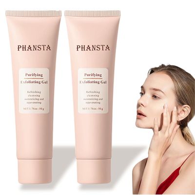 2PCS Purifying Exfoliating Gel, Exfoliating Gel, Purifying Exfoliating Moisturizing Gel, Gentle Exfoliating Gel Scrub for Face, Facial Purifying Exfoliator Cleanser