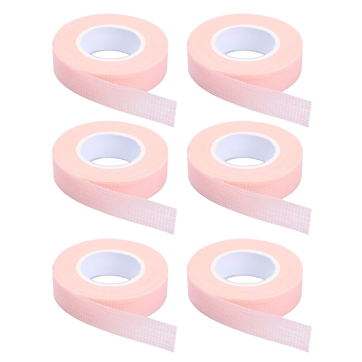 6 Rolls Eyelash Tape,Adhesive Fabric Eyelash Extension Tape,Breathable Micropore Fabric Tape for Eyelash Extension Supplies,9 m10 Yard Each Roll (Pink)