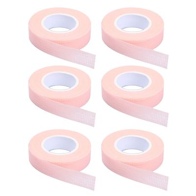 6 Rolls Eyelash Tape,Adhesive Fabric Eyelash Extension Tape,Breathable Micropore Fabric Tape for Eyelash Extension Supplies,9 m10 Yard Each Roll (Pink)