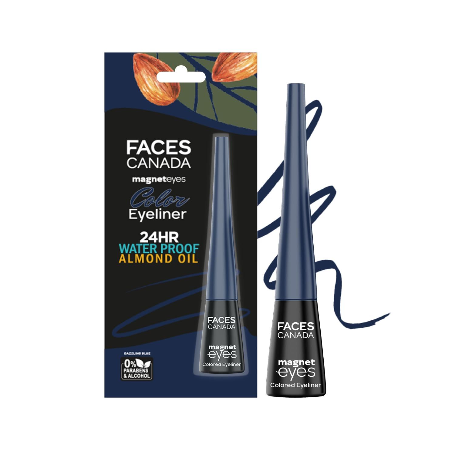 FACESCANADA Magneteyes Color Eyeliner Gel - Dazzling Blue | Glossy Finish | 24 HR Long Lasting | Waterproof &amp; Smudge Proof | Precise Application | 0.14 Fl Oz4ml