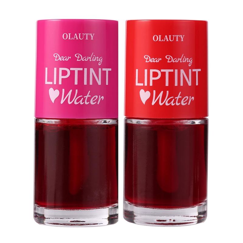 Water Lip Tint StrawberryCherry,korean Lip Tint Stain Natural Moisturizing&amp; Non-sticky,LipEyeCheek 3 in 1 Lip GlossSmudge-proof &amp; Lightweight,Vivid Color