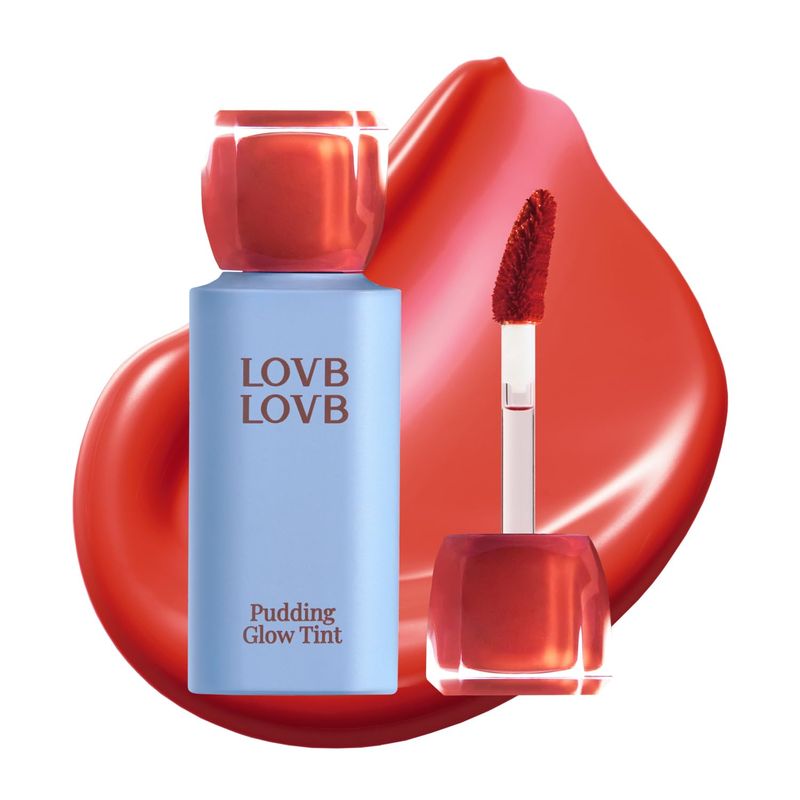 LOVB LOVB Pudding Glow Korean Lip Tint | Long-Lasting Lip Gloss Tint for Glowy | Moisturizing | High Pigmented | Non-Sticky Glossy Lip Stain 0.14 Oz (04 SUNSET BEIGE)