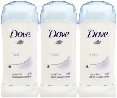 Dove Invisible Solid Deodorant, Fresh - 2.6 oz - 3 pk