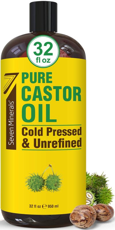 Pure Cold Pressed Castor Oil - Big 32 fl oz Bottle - Unrefined &amp; Hexane Free - 100% Pure Castor Oil for Hair Growth, Thicker Eyelashes &amp; Eyebrows, Dry Skin, Healing, Hair Care, Joint and Muscle Pain