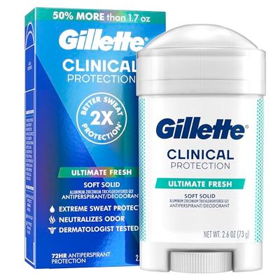 Gillette Clinical Antiperspirant and Deodorant for Men, Long Lasting Sweat Protection, Ultimate Fresh, 2.6 Ounce