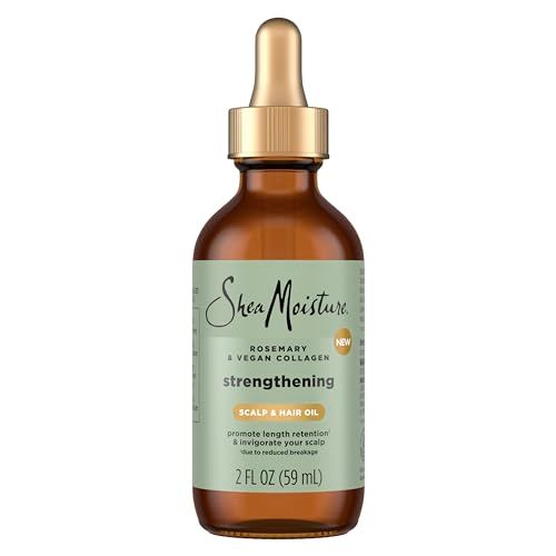 SheaMoisture Strengthening Scalp &amp; Hair Oil Rosemary &amp; Vegan Collagen to Promote Length Retention &amp; Invigorate the Scalp, with ScalpBoost Technology, 2 oz