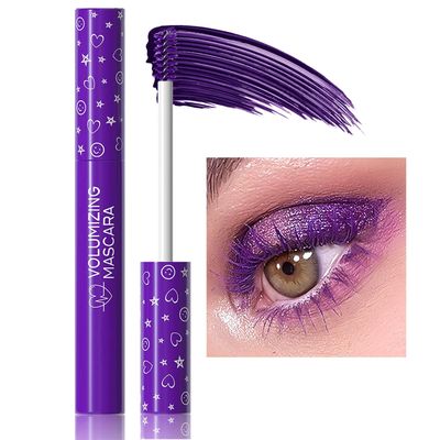 Purple Mascara Volumizing Lengthening Curling Mascara Hypoallergenic Smudge-proof Liquid Lash Extensions Mascara Water proof Lightweight Defining Long-wearing No Flaking, No Clumping (08#)