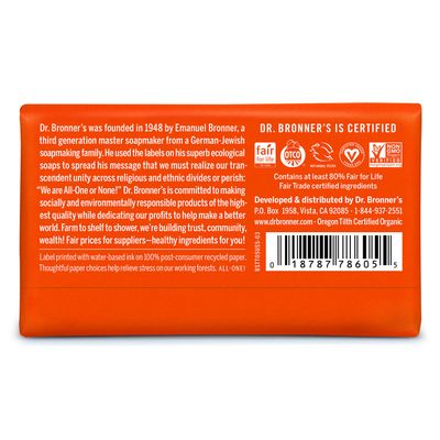 Dr. Bronner's - Pure-Castile Bar Soap (Tea Tree, 5 ounce, 6-Pack) - Made with Organic Oils, For Face, Body, Hair &amp; Dandruff, Gentle on Acne-Prone Skin, Biodegradable, Vegan, Non-GMO