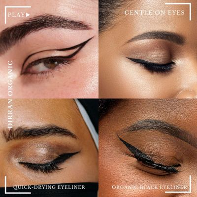Organic Black Eyeliner -Natural Black Eyeliner, Vegan Formula, Long-Lasting &amp; Smudge-Proof, Gentle on Eyes, Easy Glide for All-Day Wear, Water Resistant
