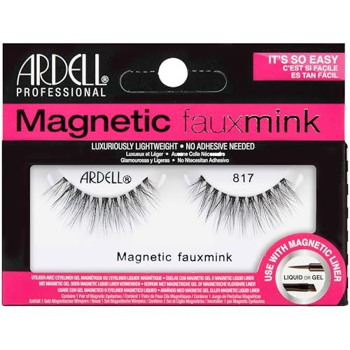 Ardell Magnetic Lashes Single Faux Mink Lashes 817 - Luxuriously Lightweight, No Adhesive Needed False Eyelashes, 1-Pair, 1-Pack