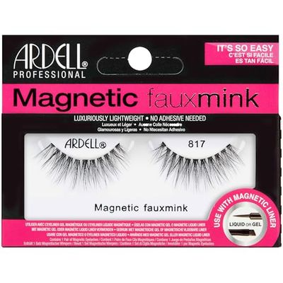 Ardell Magnetic Lashes Single Faux Mink Lashes 817 - Luxuriously Lightweight, No Adhesive Needed False Eyelashes, 1-Pair, 1-Pack