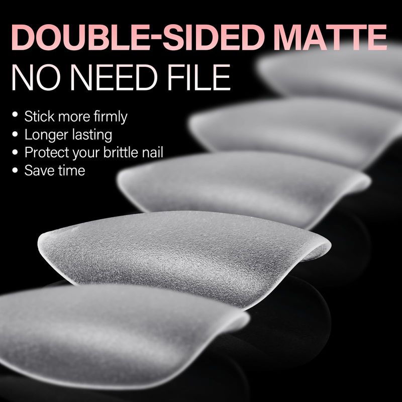 AILLSA Short Almond Nail Tips 450PCS Soft Gel Double-sided Matte Nail Tips Clear Pre-Buff Gel Nail Tips No Need Base Coat Press on Nail Tips for Nail Tips Extension 15 Sizes
