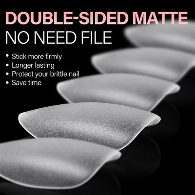 AILLSA Short Almond Nail Tips 450PCS Soft Gel Double-sided Matte Nail Tips Clear Pre-Buff Gel Nail Tips No Need Base Coat Press on Nail Tips for Nail Tips Extension 15 Sizes