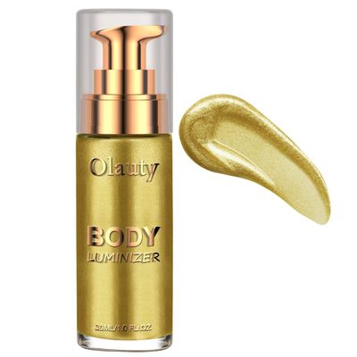 Liquid Illuminator, Firstfly Body Highlighter Makeup Smooth Shimmer Glow Liquid Foundation for Face &amp; Body#02 Metallic Gold