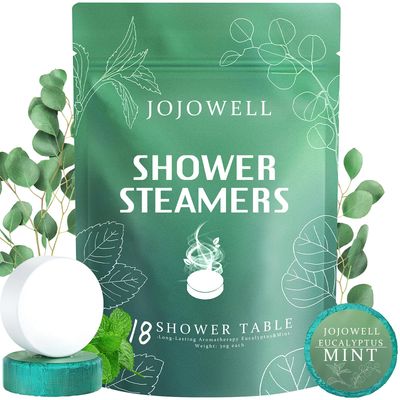 JoJowell Shower Steamers Aromatherapy - 18 Pack Shower Bombs Birthday Gifts for Women, Mom, Organic with Eucalyptus Mint Essential Oils, Eucalyptus for Shower, Mens Valentines Day Gifts for Him Her