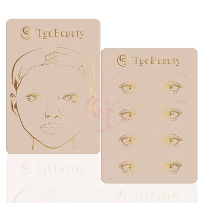 TgoBeauty Microblading Supplies Pink Double Sided Practice Skin Full Face Brow Permanent Makeup Tattoo Skins with Gold Lines to Practice Brow PMU (3pcs Pink Skins)