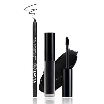 IONSGAKO 2PCS Black Matte Lipstick and Lip Liner Set Velvet Liquid Black Lip Gloss Matte Black Lipstick Non Stick Cup Lip Stain Waterproof Long Lasting Lipstick for Halloween Goth Black Makeup