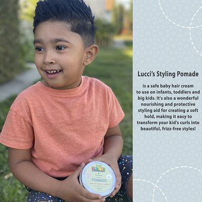 LUCCIS CHILDRENS GROOMING SUPPLY Baby Hair Gel - 5oz Plant-Based Styling Hair Pomade for Infants - No Parabens or Sulphates - Medium Shine and Strong Hold Hair Paste for Kids
