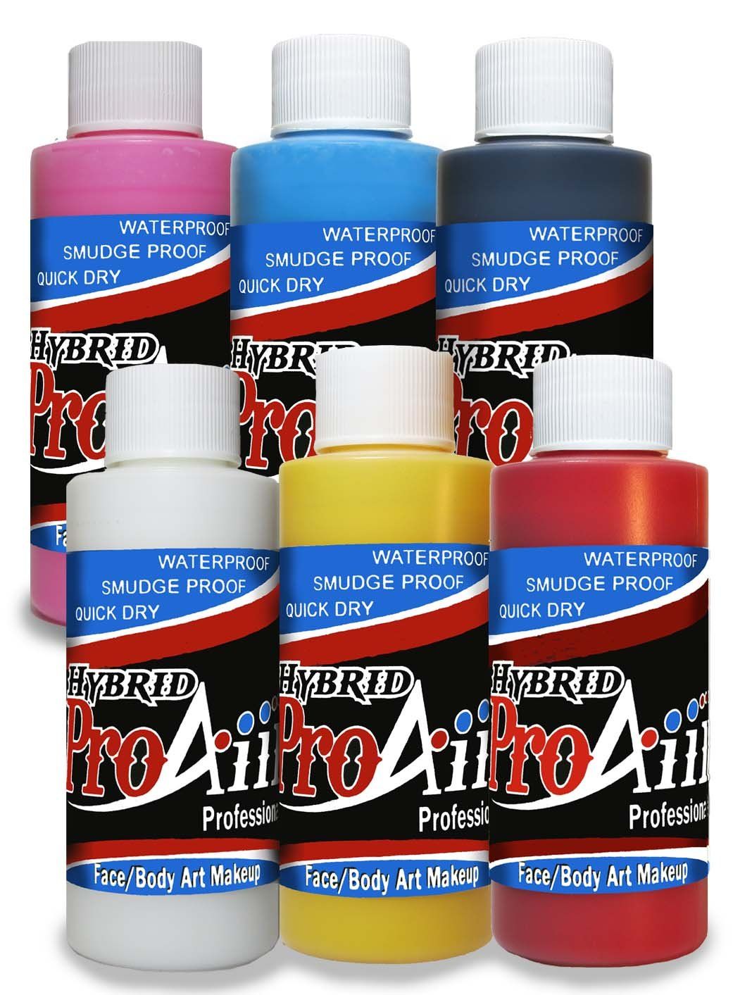 Face Painting Makeup - ProAiir Waterproof Makeup - Starter Pack - 6 2.1 oz (60ml) Bottles
