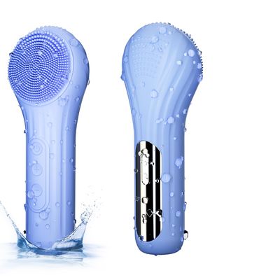 5 Modes Silicone Face Scrubber, Waterproof Face Scrubber Exfoliator for Men &amp; Women, Rechargeable Electric Facial Cleansing Brush for Deep Cleansing, Exfoliating, Massage (Blue)