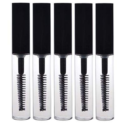 5 pcs Reusable Empty Bottle Tube Container for Eyelash Growth OilMascara with Brush for Home and Travel