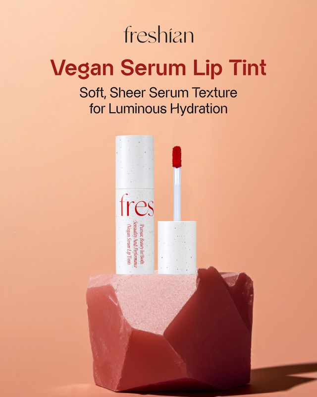 FRESHIAN Vegan Serum Lip Tint (05 Rough, 0.21oz) - Long-Lasting Moisturizing Formula, Lightweight Lip Stain. Korean Makeup Skin Care. Luminous, Hydrated Lips.