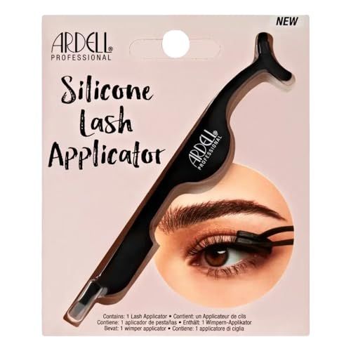 Ardell Silicone Lash Applicator Tool, Eyelash Tweezers for Lash Cluster, Strip Lashes Application, Soft Grip &amp; Durable Design, Black