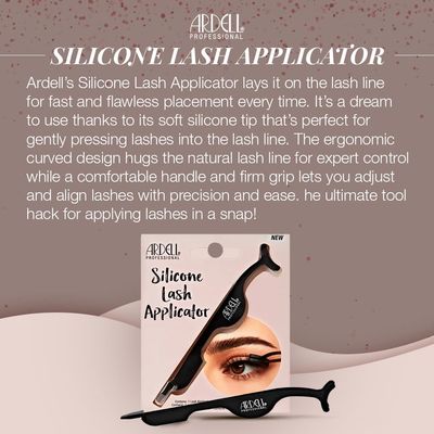 Ardell Silicone Lash Applicator Tool, Eyelash Tweezers for Lash Cluster, Strip Lashes Application, Soft Grip &amp; Durable Design, Black