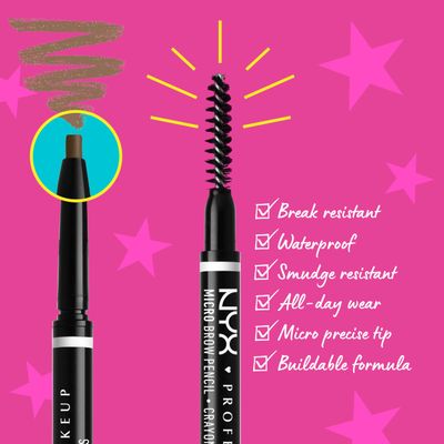 NYX PROFESSIONAL MAKEUP Micro Brow Pencil, Precise Eyebrow Pencil - Taupe