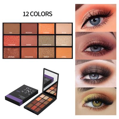 DECENTNESS 12 Colors Eyeshadow Palette Makeup Shades Nude Matte Shimmer Glitter Pigment, Pro Long Lasting&amp;Waterproof Highlighting Makeup Palette,Ideal Gift(Twilight City)