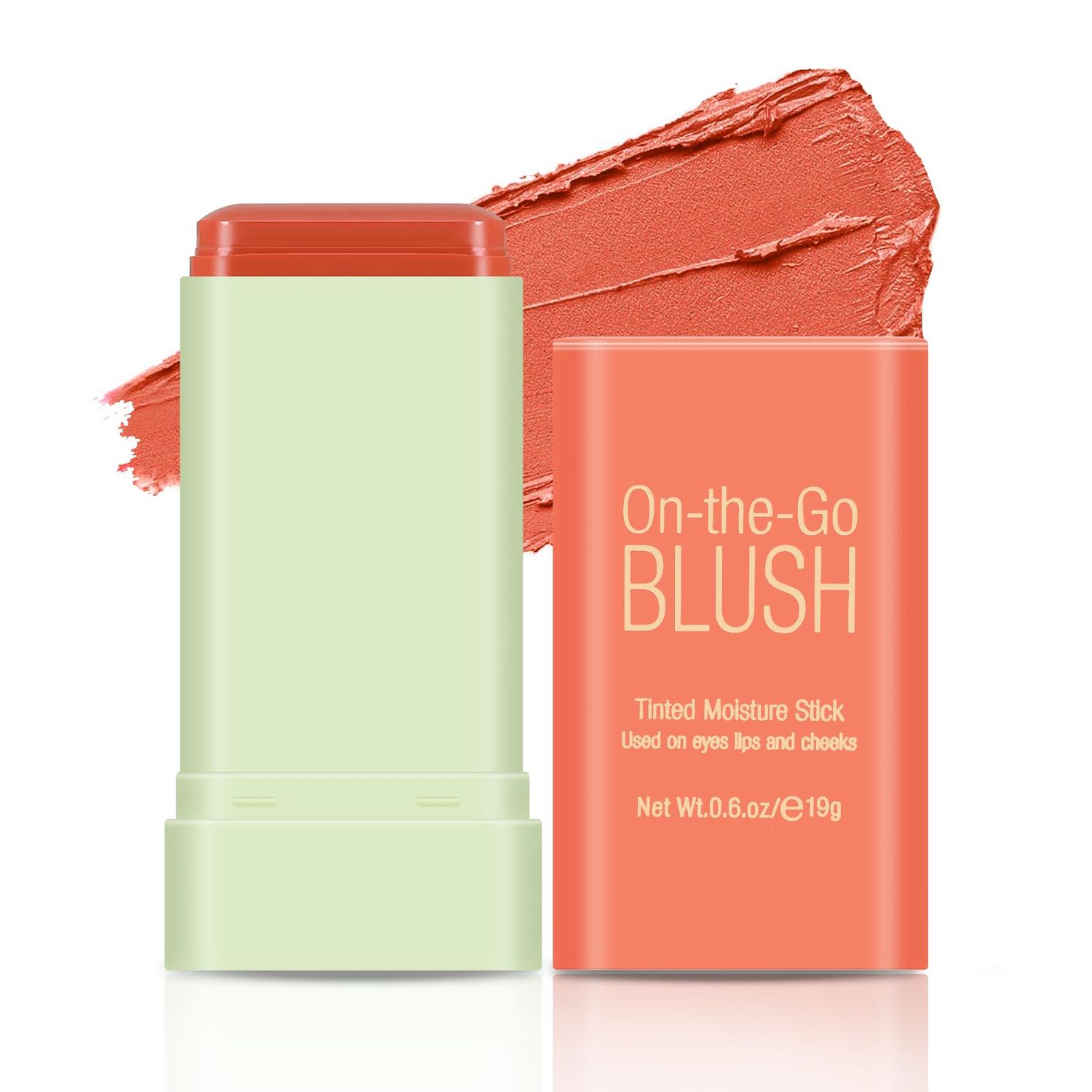 Boobeen Blush for Cheeks, Multi-Use Makeup Blush Stick Waterproof Long Lasting Tinted Solid Moisturizer Stick for Eyes Lips and Cheek, Soft Thin Blush Stick for Blends Perfectly onto Skin