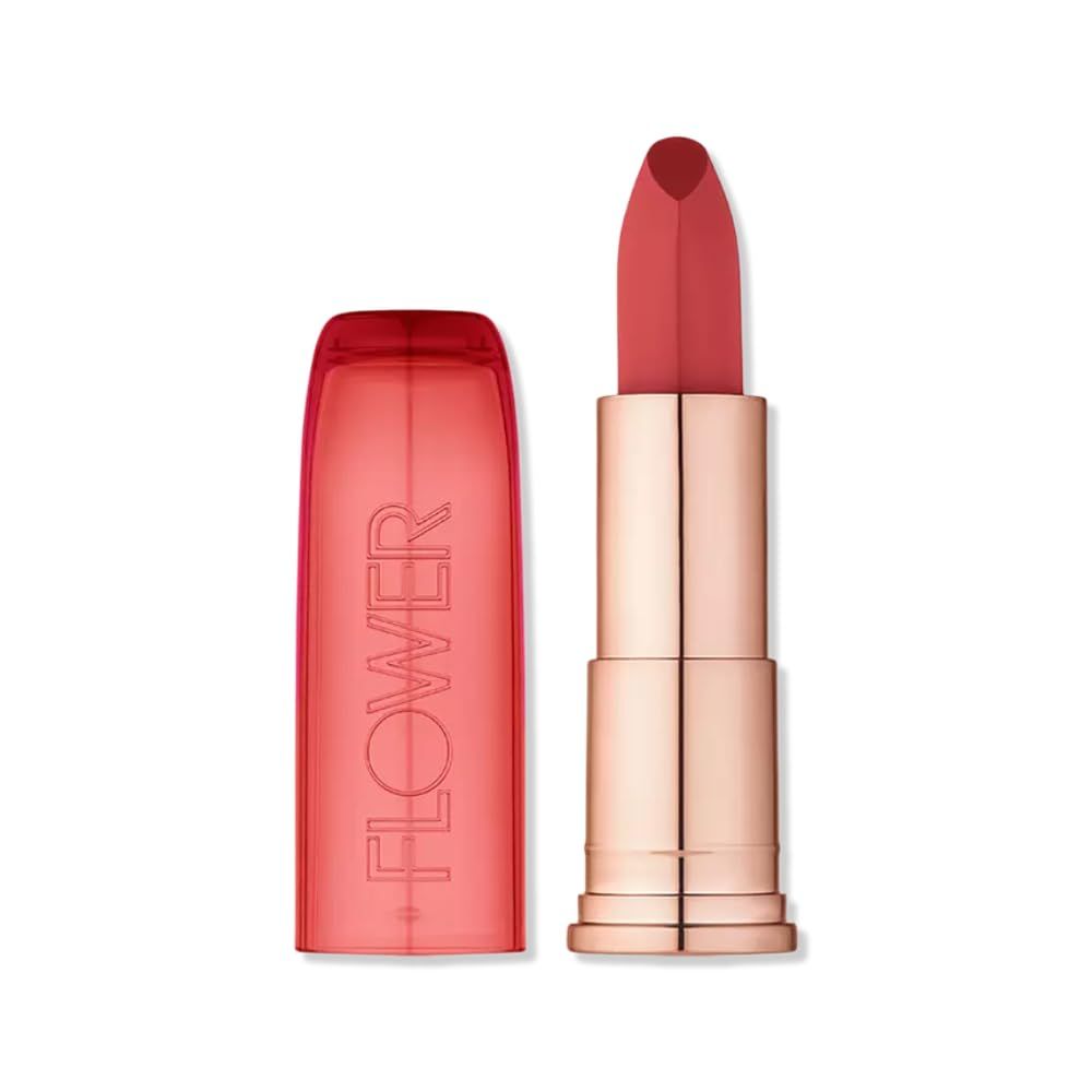 FLOWER BEAUTY By Drew Barrymore Perfect Pout Moisturizing Lipstick - Soothes Lips  Hydrates - Creamy Lip Tint  Natural Looking Shine  Buildable Color - Cruelty-Free  Vegan (Rose Petal)