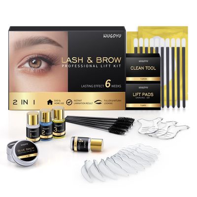Lash Lift Kit - Brow Lamination Kit, Eyebrow Lamination Kit, Professional Eyelash &amp; Brow 2 IN 1 Perm Kit, Eyebrow lift Kit, Fuller &amp; Thicker Brows Suitable for Salon &amp; Home Use, Lasts For 4-6 Weeks
