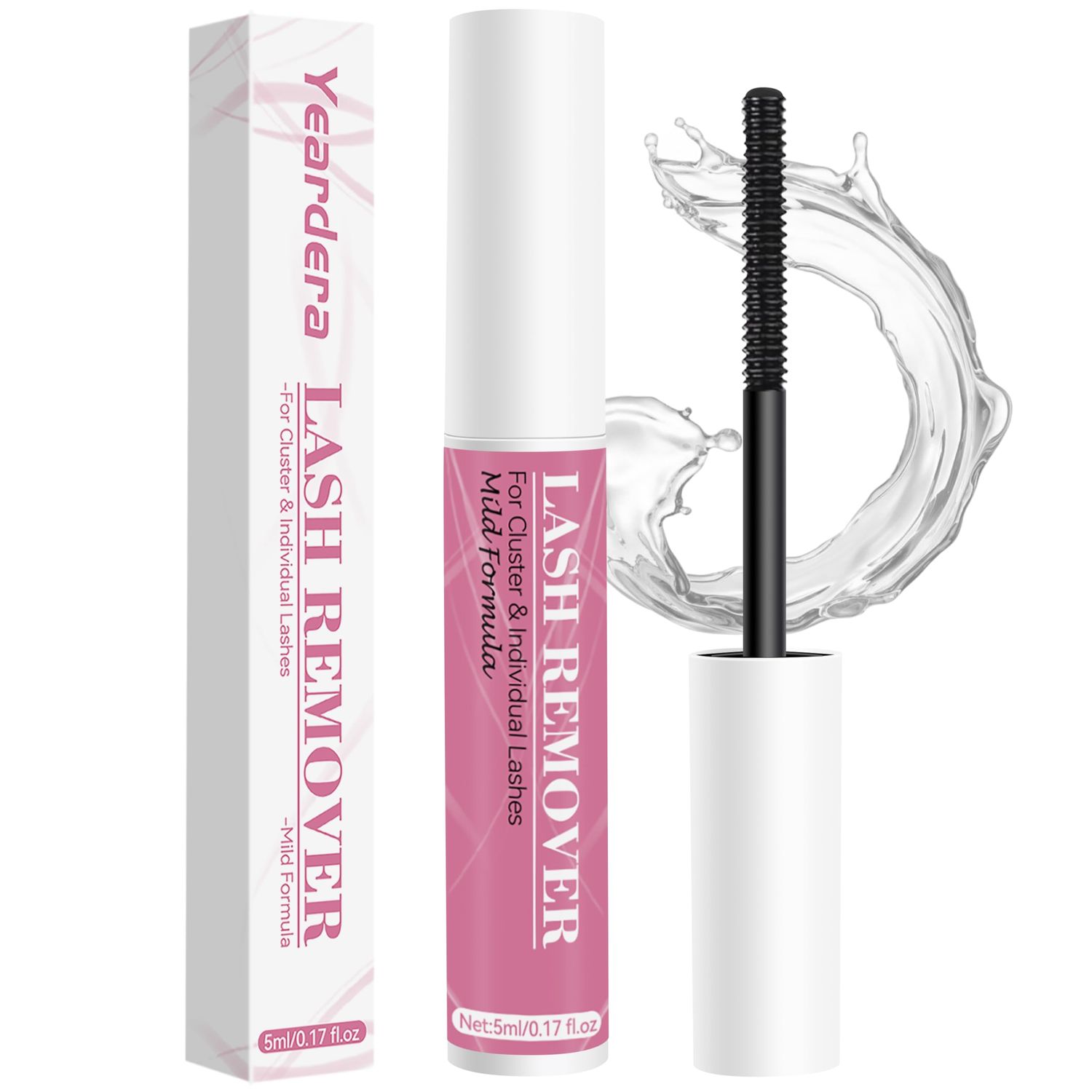 Yeardera Cluster Lash Glue Remover 5ML, lash remover for lash extensions, Oily Cluster Lash Remover, lash glue remover for removing false eyelashes, DIY eyelash extensions