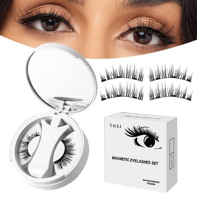 Magnetic Eyelashes without Eyeliner - No Glue 3D False Eyelashes Kit, Magnetic Eyelashes Natural Look