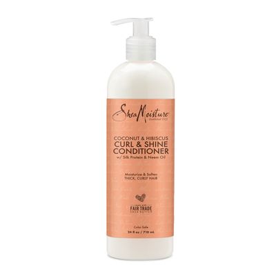 SheaMoisture Curl &amp; Shine Conditioner Coconut &amp; Hibiscus, for Thick, Curly Hair, to Moisturize &amp; Soften, 24 oz