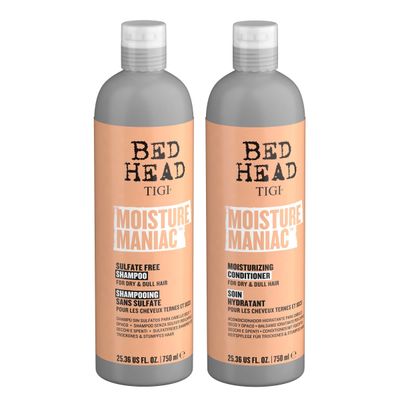 TIGI Bed Head Shampoo and Conditioner For Dry Hair Moisture Maniac Sulfate-Free Shampoo &amp; Moisturizing Conditioner with Argan Oil 25.36 fl oz 2 count