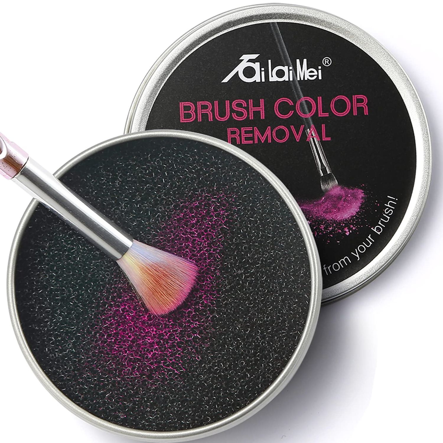 TailaiMei 2 Pack Color Removal Cleaner Sponge, Quickly &amp; Easily Clean Makeup Brushes Powder Without Water or Chemical Solutions Eliminating Drying Time - Switch Eyeshadow Colored Immediately