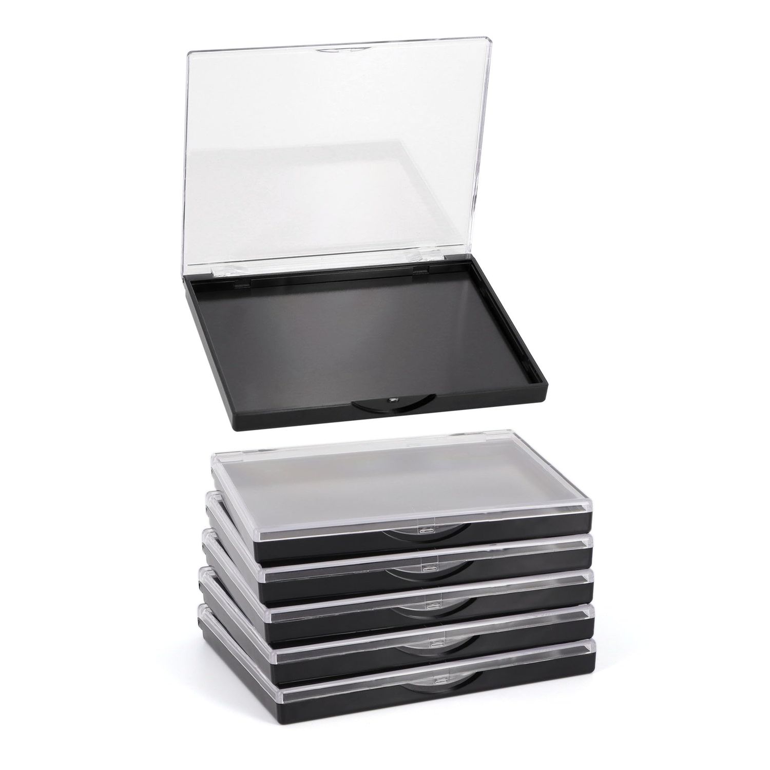 AJLTPA Magnetic Makeup Palette with Clear Top, 5 Pack Empty Eyeshadow Palettes depots Travel Storage Box for DIY Cosmetics Bronzer Highlights Powder (Small Palette - 4.8&quot; x 4&quot;)