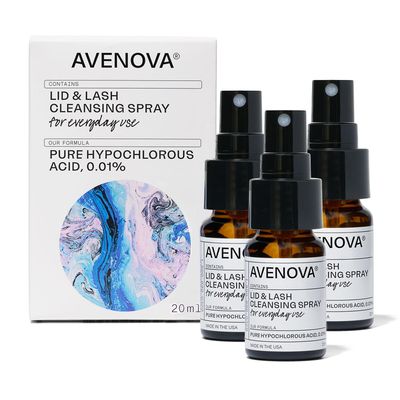 Avenova Eyelid and Eyelash Cleanser Spray 3 Pack - Gentle Everyday Hypochlorous Acid Lid and Lash Cleansing Spray For Clearer and Healthier Eyes, 60mL (2.04oz)