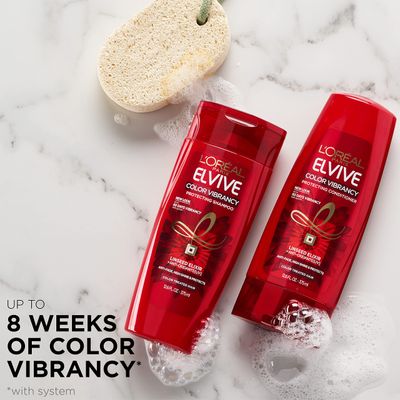 L'Oreal Paris Elvive Color Vibrancy Protecting Shampoo and Conditioner Set for Color Treated Hair, 28 Fl Oz (Set of 2) (Packaging May Vary)