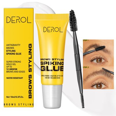 Brow Styling Spiking Glue - Clear Eyebrow Setting Gel, Brow Fix Gel for Long-Lasting Hold, Waterproof &amp; Sweat-Proof Brow Gel, Flawless Natural Look, Ideal for Salon &amp; Home Makeup Use