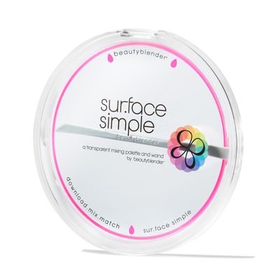 Beautyblender | Surface Simple Portable Clear Beauty Blender Makeup Mixing Palette, Mix and Match Foundations and Creams, Includes Mixing Makeup Wand