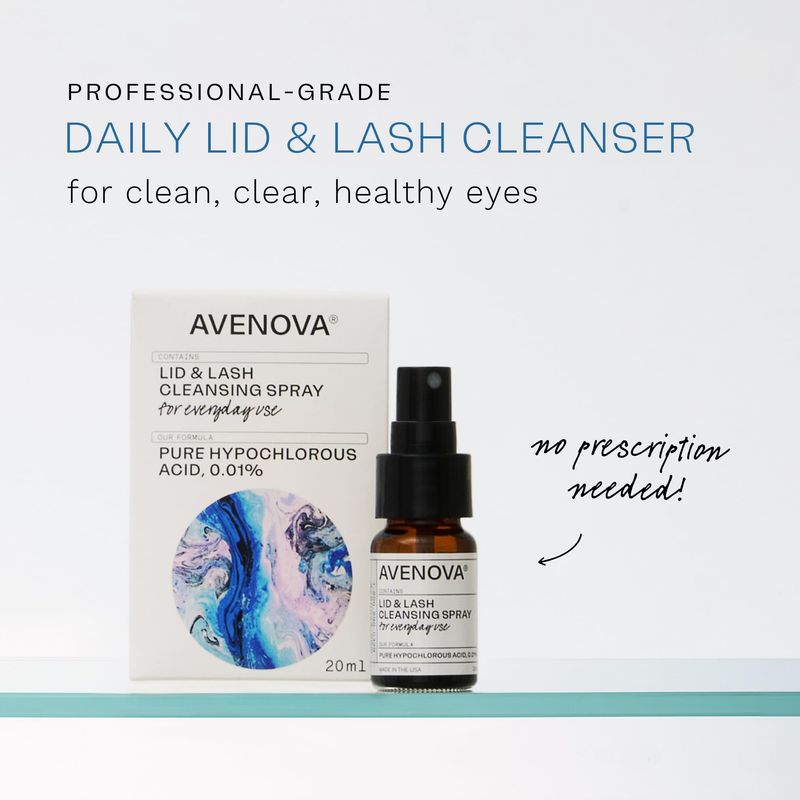 Avenova Eyelid and Eyelash Cleanser Spray 3 Pack - Gentle Everyday Hypochlorous Acid Lid and Lash Cleansing Spray For Clearer and Healthier Eyes, 60mL (2.04oz)
